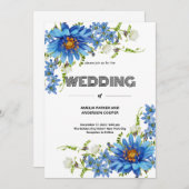 Roze Waterverf Liefde Blossom Bruiloft Kaart (Voorkant / Achterkant)