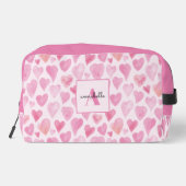 Roze waterverf liefde hart toilettasje (Achterkant)