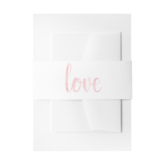 Roze waterverf liefdesbuikbanden uitnodigingen wikkel (Voorkant Voorbeeld)