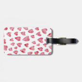 Roze Waterverf Liefdeshart Monogram Honeymoon Bagagelabel (Achterkant horizontaal)