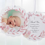 roze waterverf lijst Doop dank u Ornament Kaart<br><div class="desc">Doop dank u papier ornament</div>