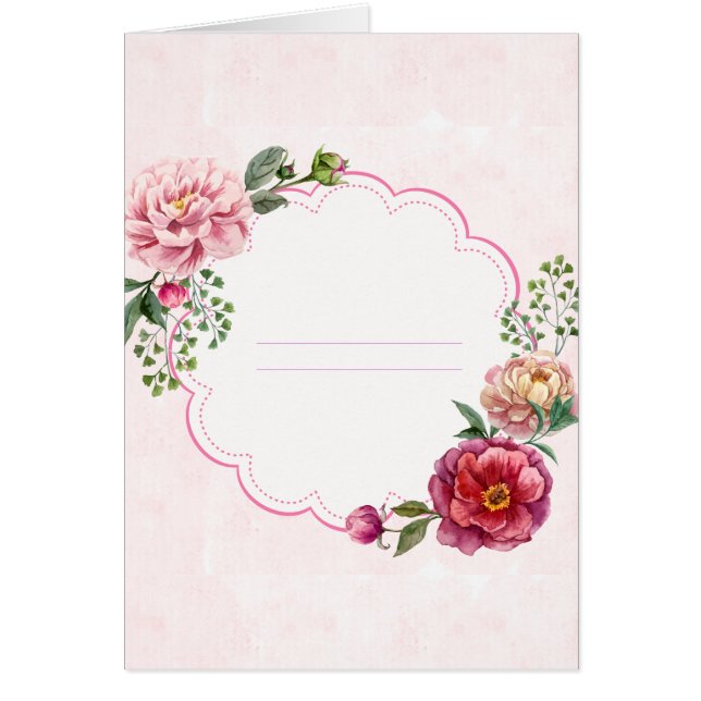 Roze  waterverf lijst notitielijnen (Voorkant)