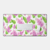 Roze waterverf lila bloemen bureaumat (Keyboard & Muis)