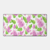 Roze waterverf lila bloemen bureaumat (Voorkant)