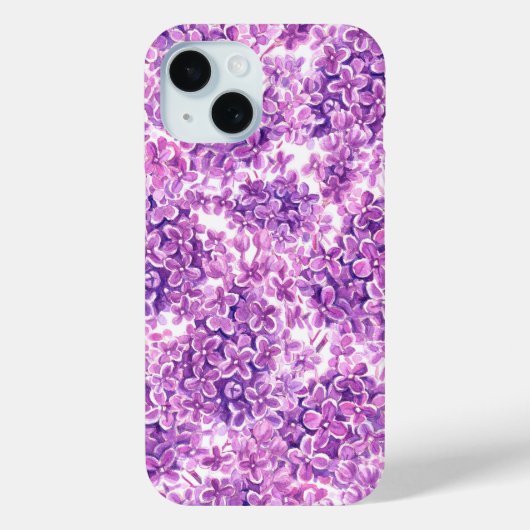 Roze waterverf lila bloemen Case-Mate iPhone case (Achterkant)