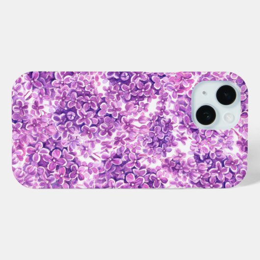 Roze waterverf lila bloemen Case-Mate iPhone case (Achterkant (horizontaal))