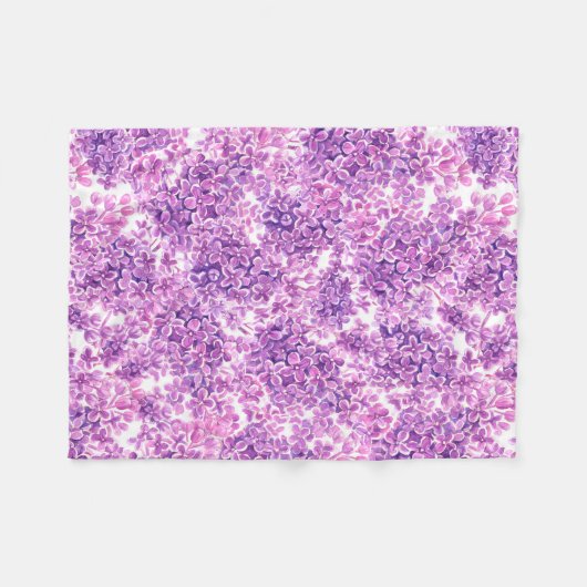 Roze waterverf lila bloemen fleece deken (Voorkant (Horizontaal))