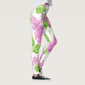Roze waterverf lila bloemen leggings (Rechts)