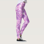 Roze waterverf lila bloemen leggings (Rechts)