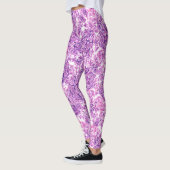 Roze waterverf lila bloemen leggings (Links)