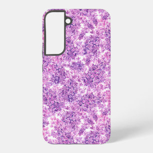 Roze waterverf lila bloemen samsung galaxy hoesje