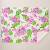Roze waterverf lila bloemen sherpa deken (Voorkant (horizontaal))