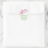 Roze Waterverf Lily Dankbaarheid Ronde Sticker (Tas)