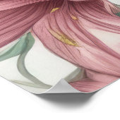 Roze Waterverf Lily Flowers Poster (Hoek)