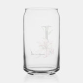 Roze Waterverf Lily Monogram Blikvorm Glas (Achterkant)