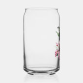 Roze Waterverf Lily Monogram Blikvorm Glas (Rechts)