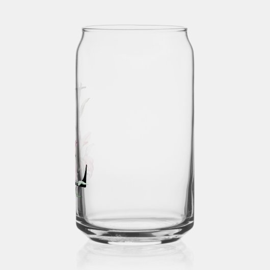 Roze Waterverf Lily Monogram Blikvorm Glas (Links)