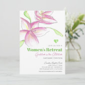 Roze Waterverf Lily Women's Church Retreat Kaart (Staand voorkant)