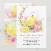 Roze Waterverf limonade meisje Baby shower Kaart (Voorkant / Achterkant)