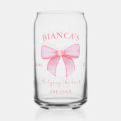 Roze Waterverf lint Blush Bachelorette party Blikvorm Glas (Voorkant)