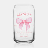 Roze Waterverf lint Blush Bachelorette party Blikvorm Glas (Achterkant)