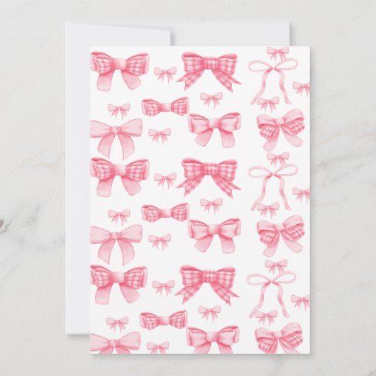 Roze Waterverf lint Blush Bachelorette Party Kaart (Achterkant)