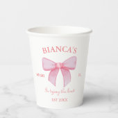 Roze Waterverf lint Blush Bachelorette party Papieren Bekers (Achterkant)