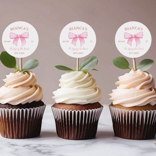 Roze Waterverf lint Blush Bachelorette party Ronde Sticker