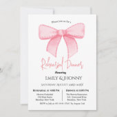 Roze Waterverf Lint Blush Repetitie Diner Kaart (Voorkant)