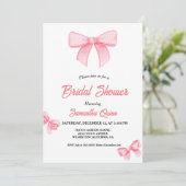 Roze Waterverf lint Blush Vrijgezellenfeest Party Kaart (Staand voorkant)