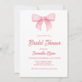 Roze Waterverf lint Blush Vrijgezellenfeest Party Kaart (Voorkant)