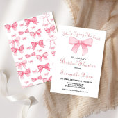 Roze Waterverf lint Blush Vrijgezellenfeest Party Kaart