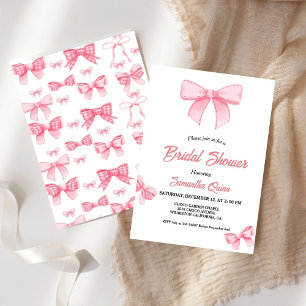 Roze Waterverf lint Blush Vrijgezellenfeest Party Kaart