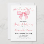 Roze Waterverf lint Blush Vrijgezellenfeest Party Kaart (Voorkant)