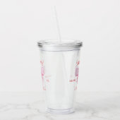 Roze waterverf lint bruidsmeisjesfeest acryl drinkbeker (Links)