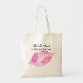 Roze Waterverf Lippen Make-up Artiest Schoonheid Tote Bag (Voorkant)