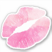 Roze Waterverf lippen Sticker (Voorkant)