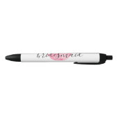 Roze Waterverf Lips Kiss Bridesmaid Zwarte Inkt Pen (Bodem)