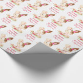 Roze Waterverf Little Bunny Cadeaupapier (Hoek)