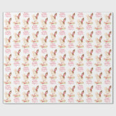 Roze Waterverf Little Bunny Cadeaupapier (Vlak)
