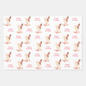 Roze Waterverf Little Bunny Inpakpapier Vel (Voorkant 2)