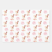 Roze Waterverf Little Bunny Inpakpapier Vel (Voorkant)