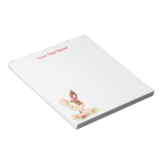 Roze Waterverf Little Bunny Notitieblok (Schuin)