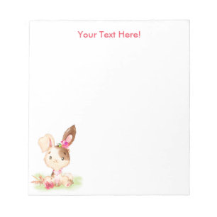Roze Waterverf Little Bunny Notitieblok