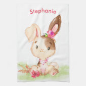 Roze Waterverf Little Bunny Theedoek (Verticaal)