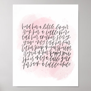 Roze Waterverf Little Girl Nursery Poster