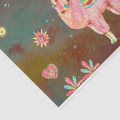 Roze Waterverf Llama Decoupage Tissuepapier (Detail)