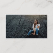 Roze Waterverf Logo & Foto sociale media Visitekaartje (Achterkant)