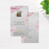 Roze Waterverf Logo Grijze kleding label Prijs Visitekaartje (Bureau)