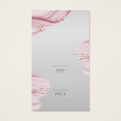 Roze Waterverf Logo Grijze kleding label Prijs Visitekaartje (Achterkant)